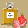 Chanel Bottle And Pink Flowers Paint By Numbers