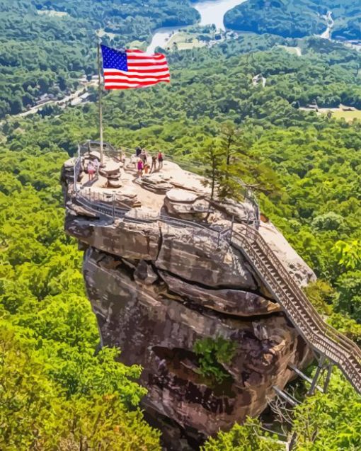 Chimney Rock Flag Paint By Number