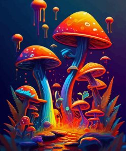 Colorful Mushroom Paint By Number