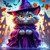 Cute Halloween Cat Paint By Number