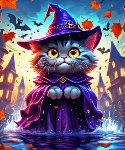 Cute Halloween Cat Paint By Number