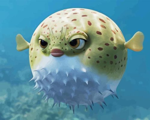 Cute Pufferfish Underwater Paint By Numbers