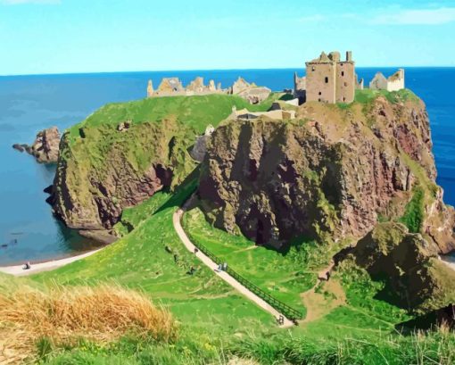 Dunnottar Castle In Scotland Paint By Number