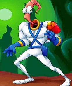 Earthworm Jim Character Paint By Numbers