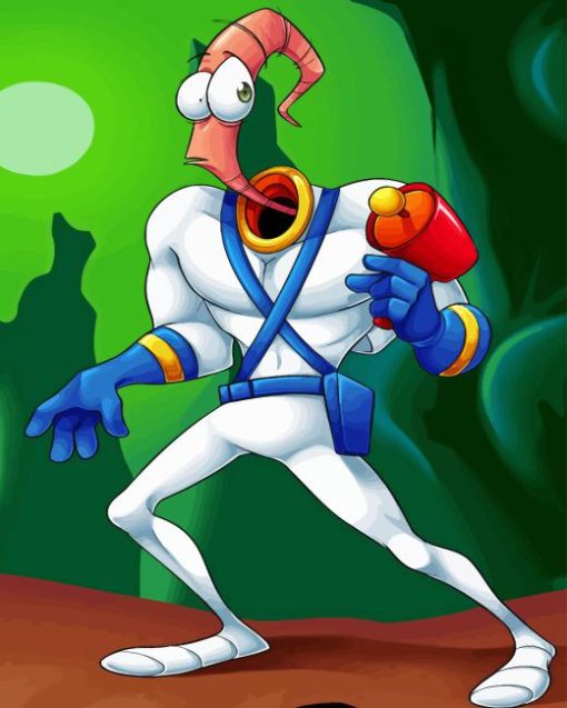 Earthworm Jim Character Paint By Numbers