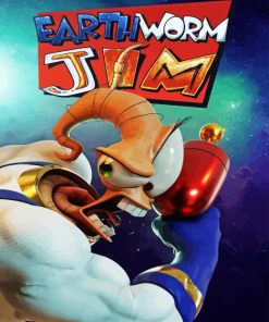 Earthworm Jim Video Game Poster Paint By Number