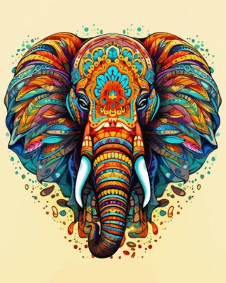 Elephant Mandala Paint By Numbers