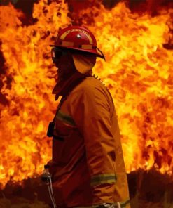 Fireman Fighting Fire Paint By Numbers