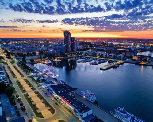 Gdynia City At Sunset Paint By Numbers