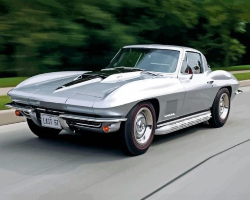 Grey 1967 Stingray Car Paint By Number