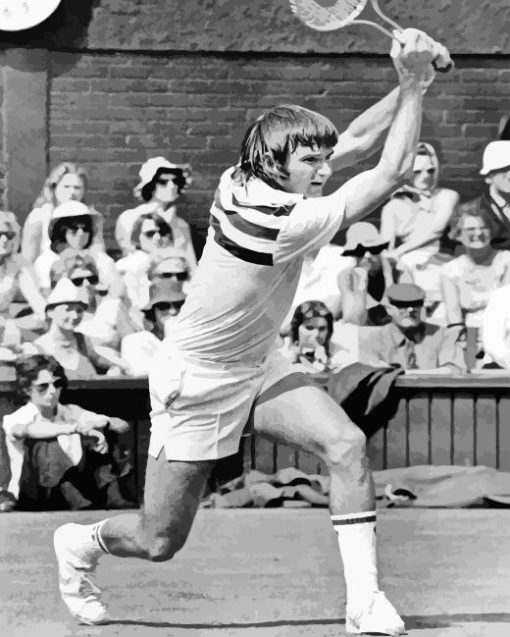 Black And White Jimmy Connors Paint By Number