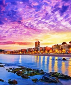 Lloret De Mar Spain At Sunset Paint By Number