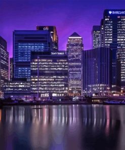 Canary Wharf London At Night Paint By Number