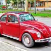 Red Vintage Volkswagen Bug Paint By Numbers