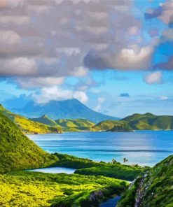 Saint Kitts And Nevis Island Paint By Number