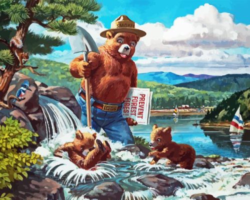 Smokey Bear Paint By Numbers