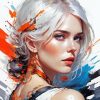 Abstract Woman With White Hair Paint By Number