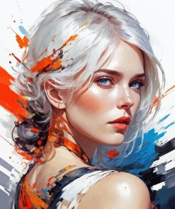 Abstract Woman With White Hair Paint By Number