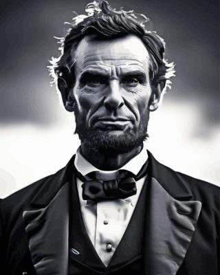 Black And White Abraham Lincoln Paint By Numbers