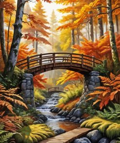 Autumn Wooden Bridge Paint By Numbers