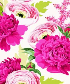 Blooming Peonies And Ranunculus Paint By Number