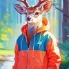 Cool Deer Wearing Clothes Paint By Number