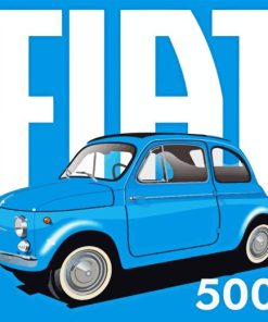 Fiat 500 Car Poster Paint By Number