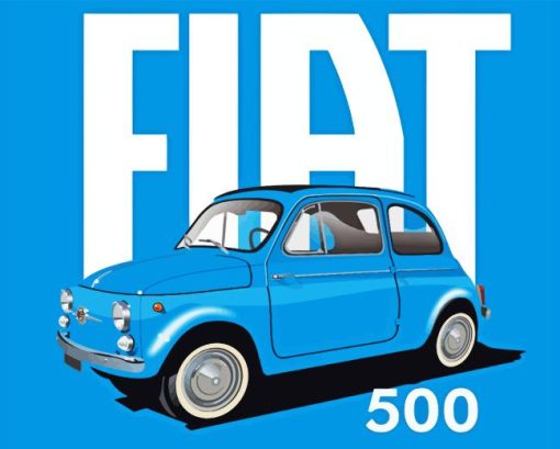 Fiat 500 Car Poster Paint By Number