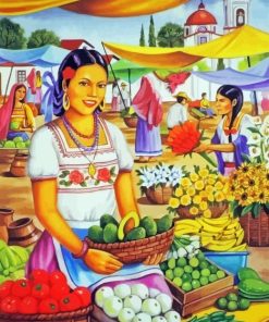 Fruit Seller Girl Paint By Number