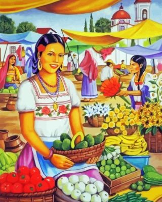 Fruit Seller Girl Paint By Number