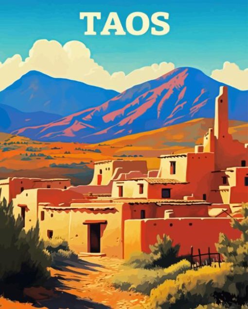 Mexico Taos Poster Paint By Number