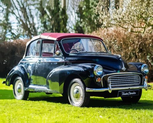 Black Morris Minor Car Paint By Number