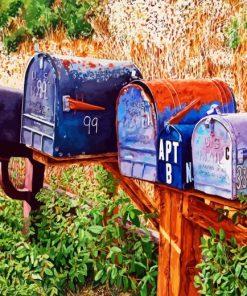 Old Mailboxes Paint By Number