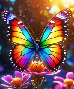 Rainbow Butterfly Paint By Number