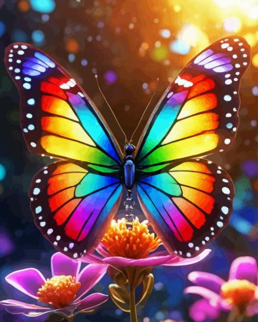 Rainbow Butterfly Paint By Number