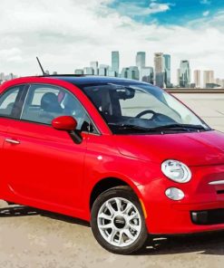 Red Fiat 500 Car Paint By Number