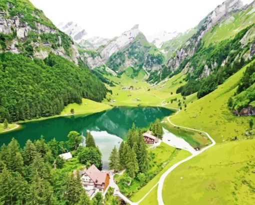 Seealpsee Lake Paint By Number