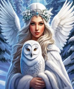 Snow Angel And Owl Paint By Number