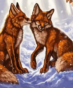 Snow Fox Couple Paint By Number