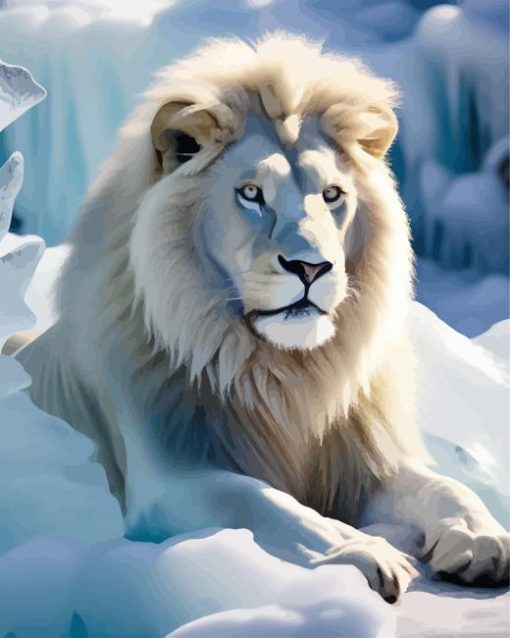 Snow White Lion Paint By Number