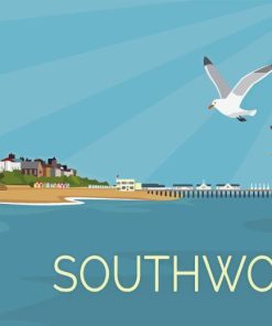 Southwold Beach Poster Paint By Numbers