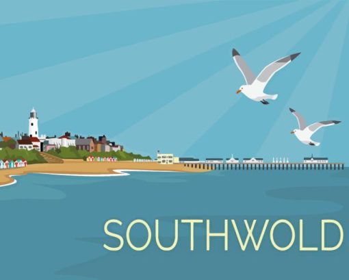 Southwold Beach Poster Paint By Numbers