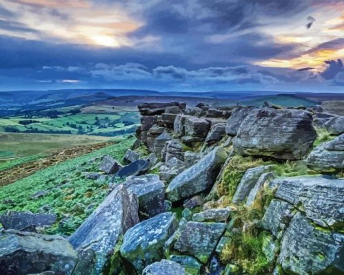 Stanage Edge Landscape Paint By Number