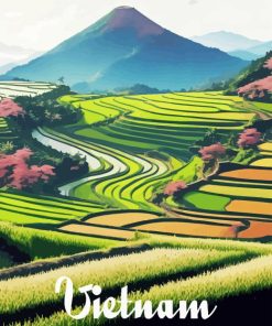 Vietnam Rice Terraces Poster Paint By Number