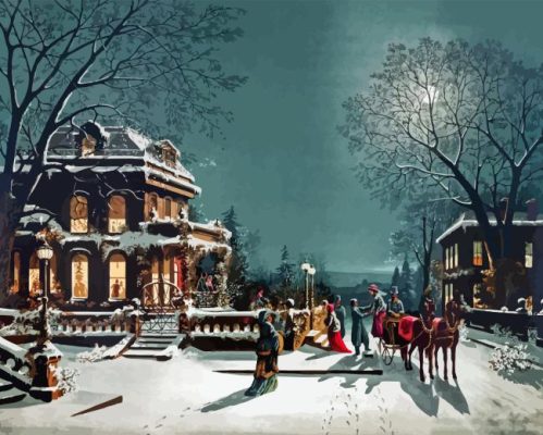 Vintage Christmas Evening Paint By Number