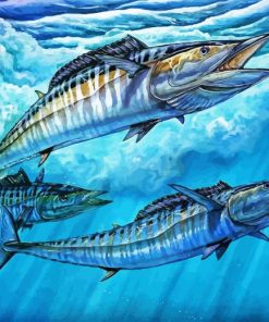 Wahoo Fish Underwater Paint By Numbers