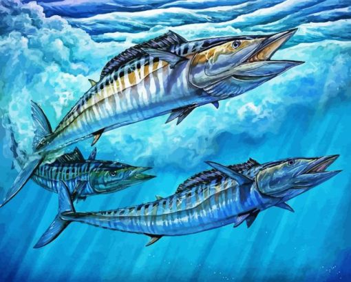 Wahoo Fish Underwater Paint By Numbers