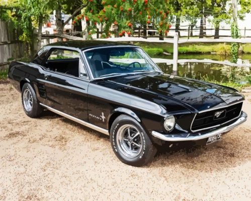 Black 1967 Ford Mustang Paint By Numbers