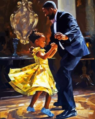 Black Father And Child Dancing Paint By Number