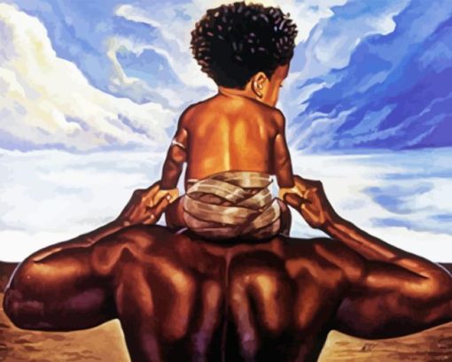 Black Father And Child Paint By Number